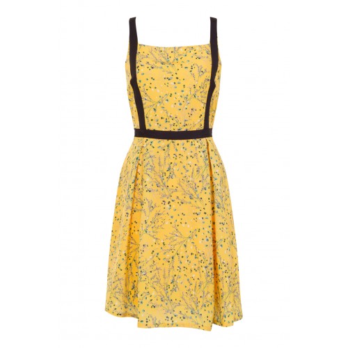 Printed Short Dress with Contrast