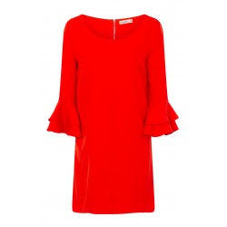 Red Dress with Ruffles in Sleeves Red Dress with Ruffles in Sleeves